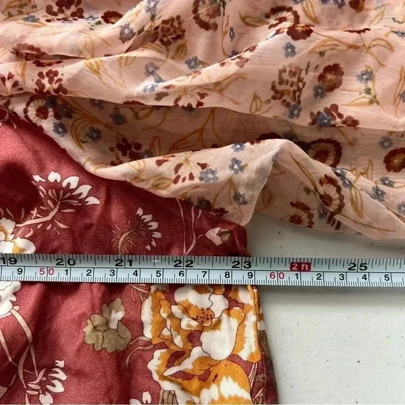 Shop the Mint Making Moves Mauve Pink Floral Print Chiffon Blouse Sz M - Picture 15 of 16